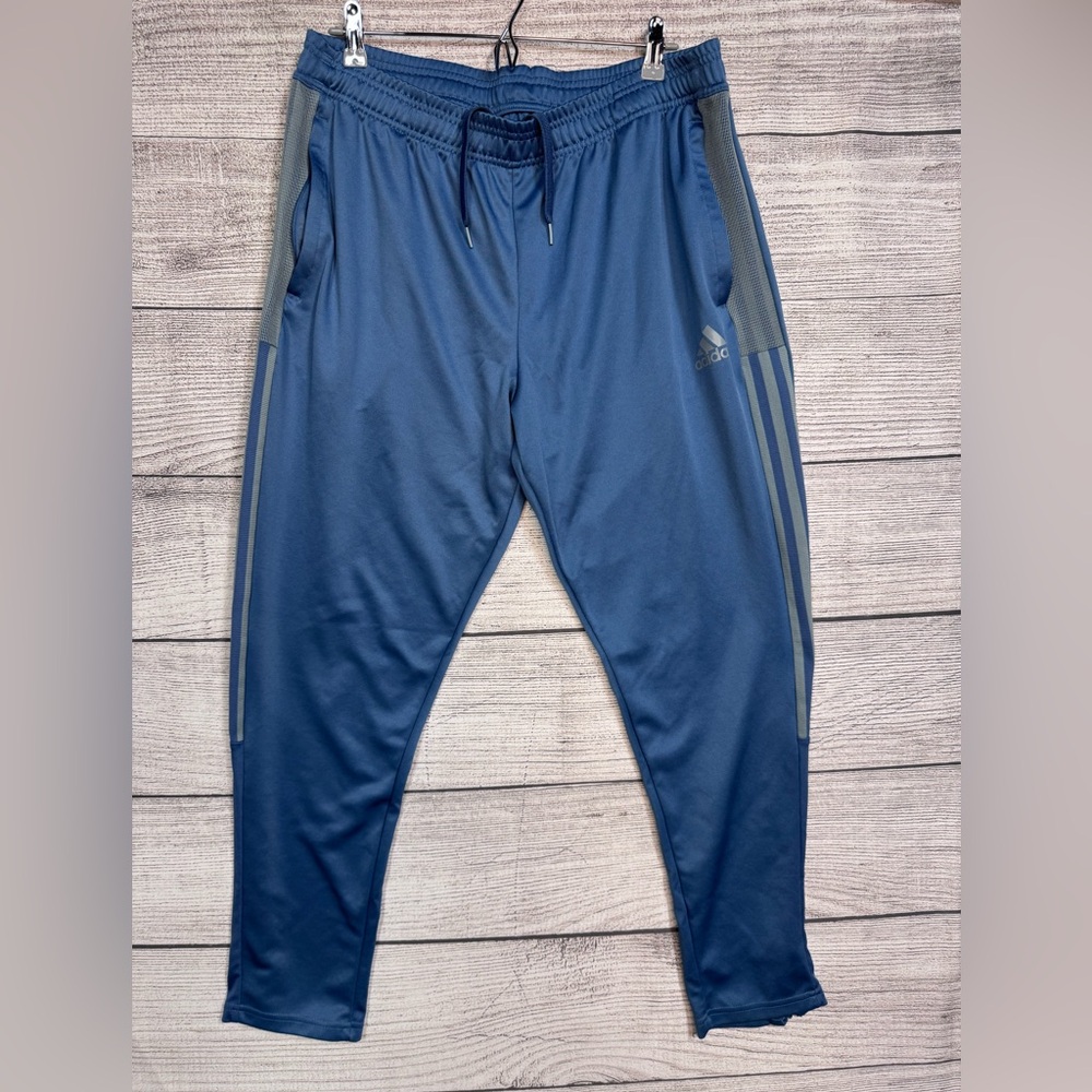 adidas Men's Blue Track Joggers with Gray Accents